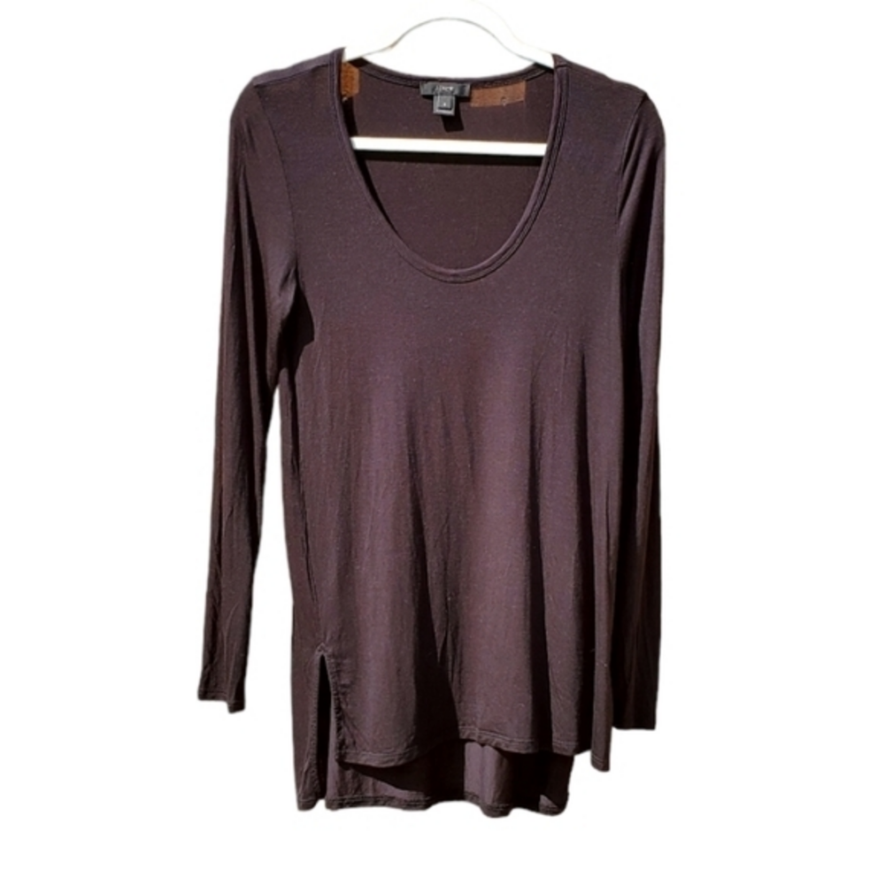J.Crew Black Scoop Neck‎ Stretchy Soft Blouse Top Long Sleeve Small